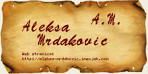 Aleksa Mrdaković vizit kartica